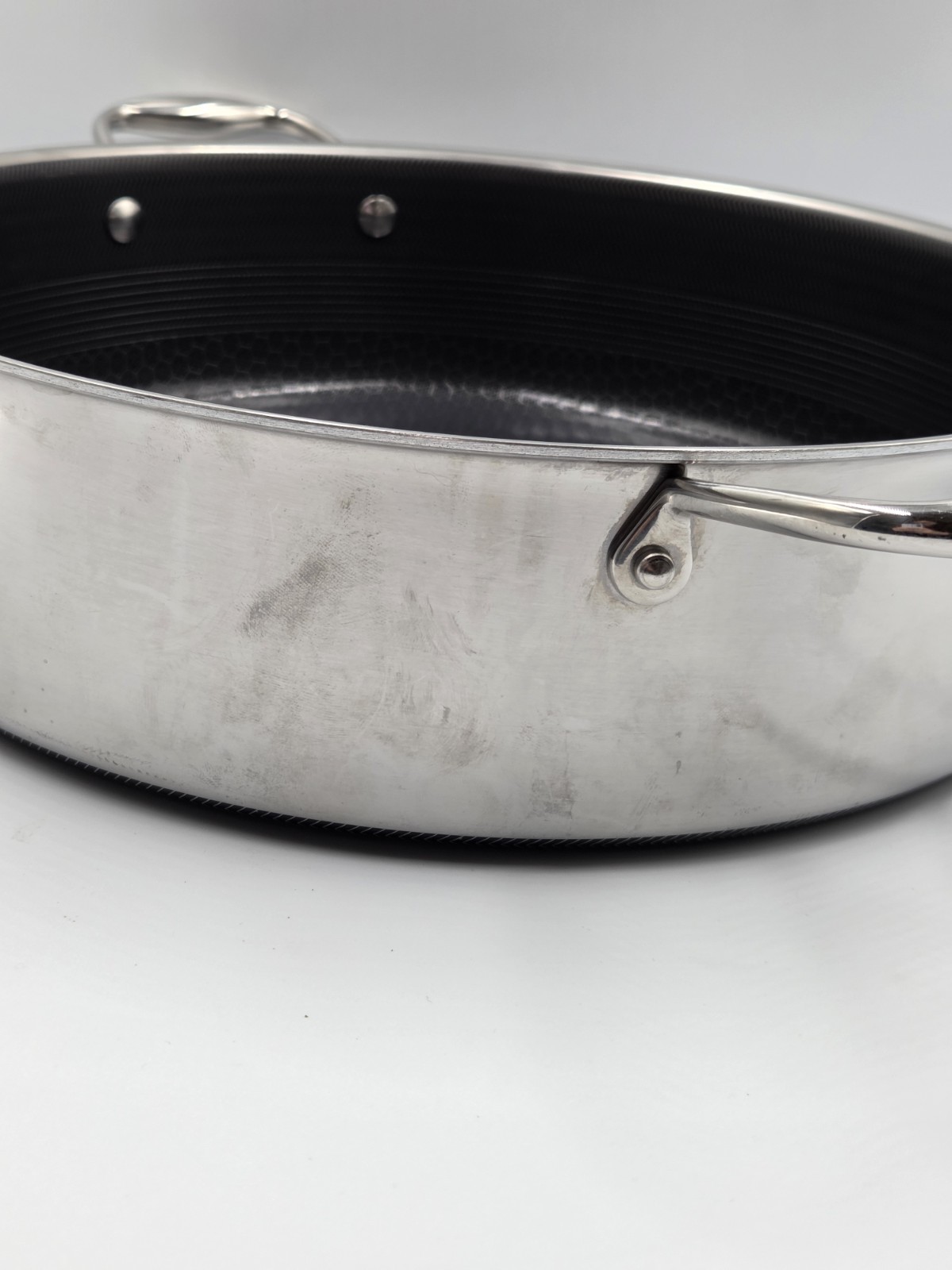 HexClad Hybrid 7-Quart Sauté Pan / Chicken Fryer - No Lid - Used Good Condition