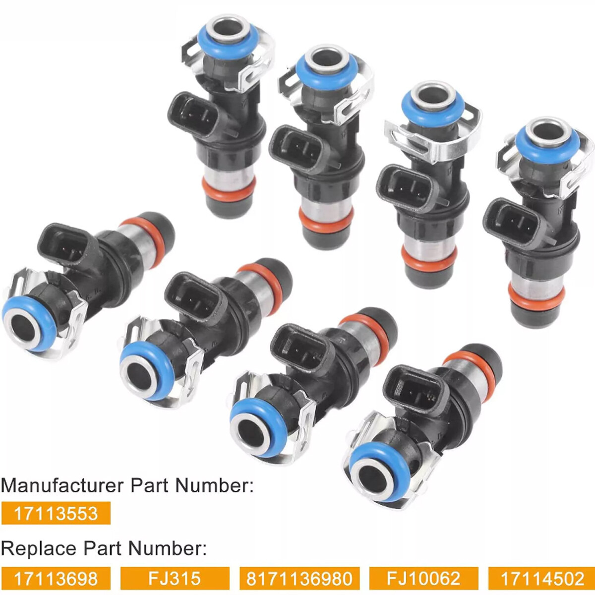 8x Genuine 25317628 Fuel Injectors For ACDelco GMC Chevrolet 4.8L 5.3L 6.0L