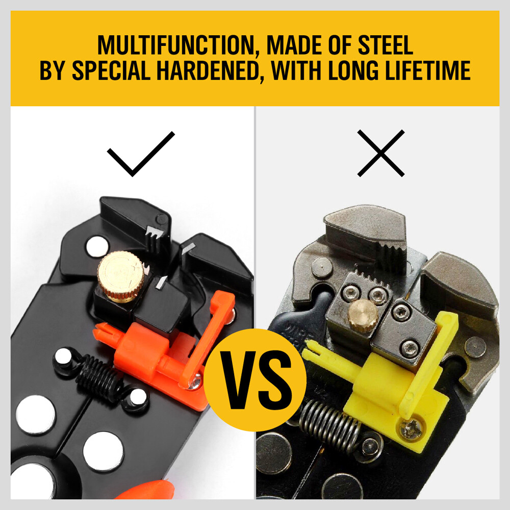 Self Adjusting Insulation Wire Stripper Cutter Crimper Cable Stripping Tools 8"