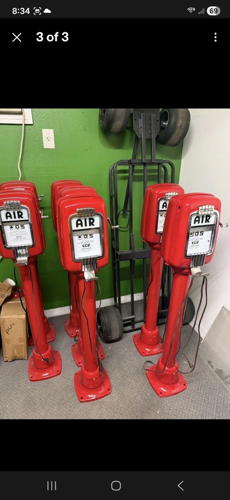 Eco Air Meter restored Working Lights Up powdercoated red Pump Tireflator