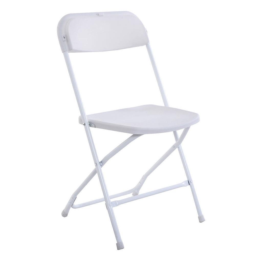 10 Pack Commercial White Plastic Portable Folding Chairs Stackable Picnic Party