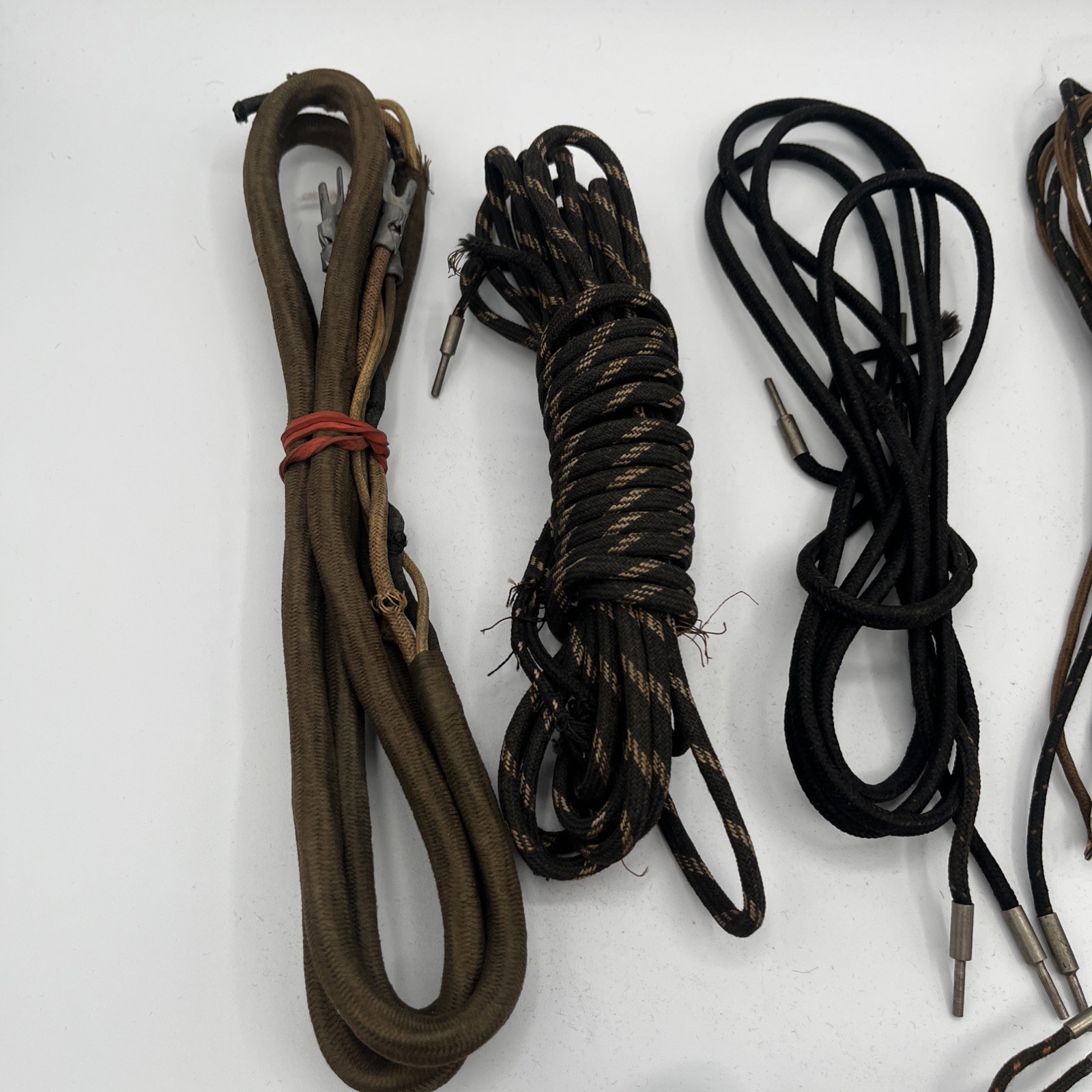 9 Pair Vintage Cloth Wire Ww1 1920 Era Tube Radio Speakers or Headphones Good