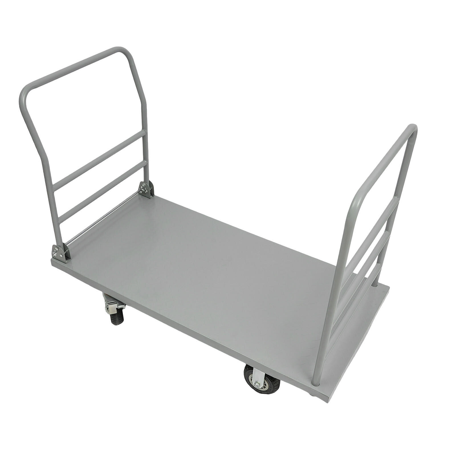 2000lbs Steel Platform Truck 48x24x36" Hand Push Flat Cart 2 Casters w/ Brake US