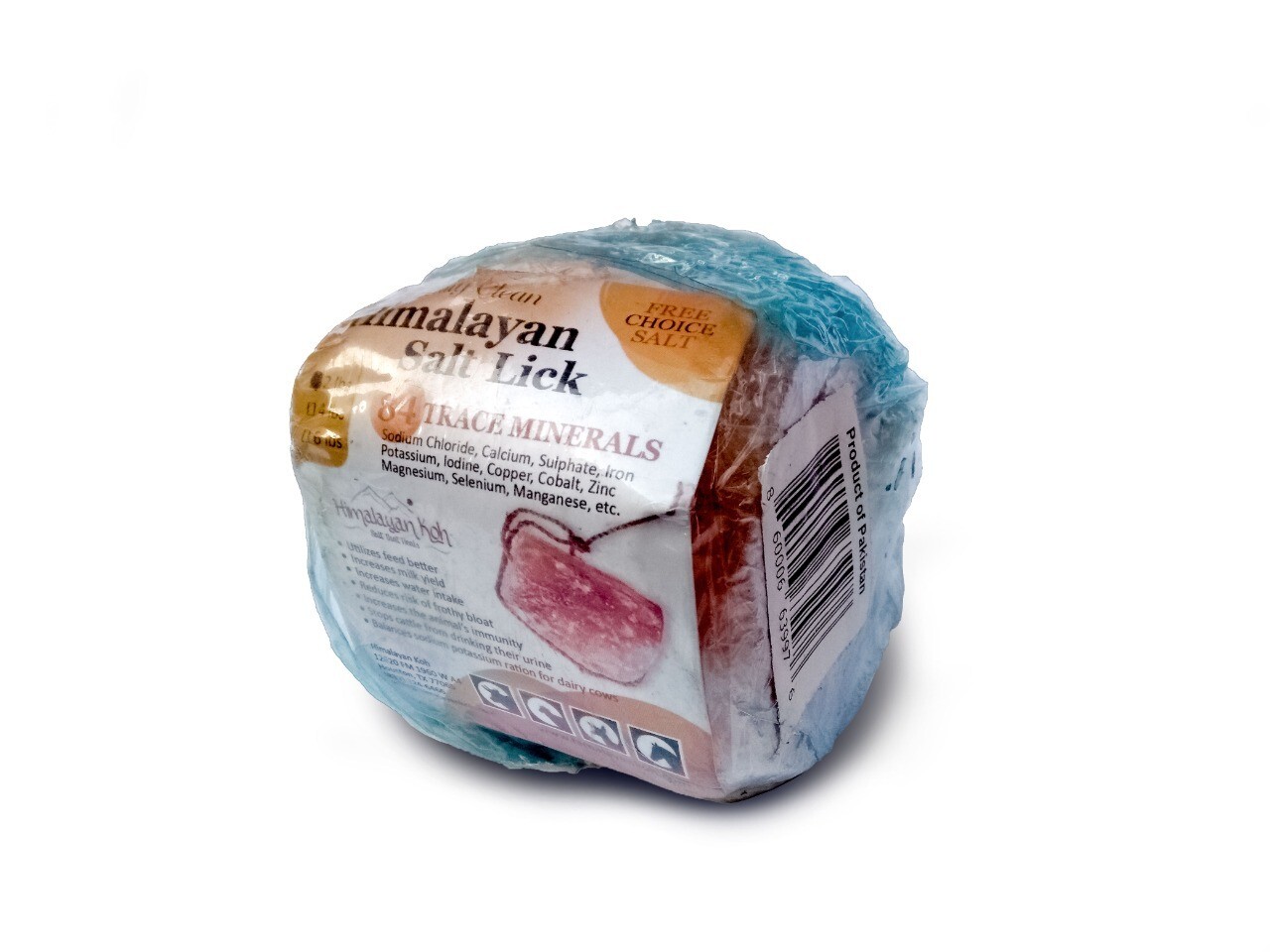 Himalayan 2 LB Pink Salt Lick for Horses - Natural Mineral Block Rock with Rope