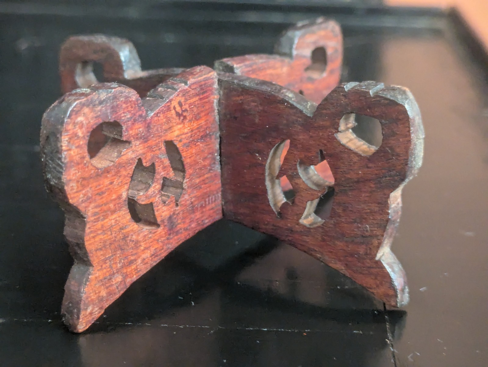 Vintage Chinese Carved Wooden Display Stand Vase Art Base Used