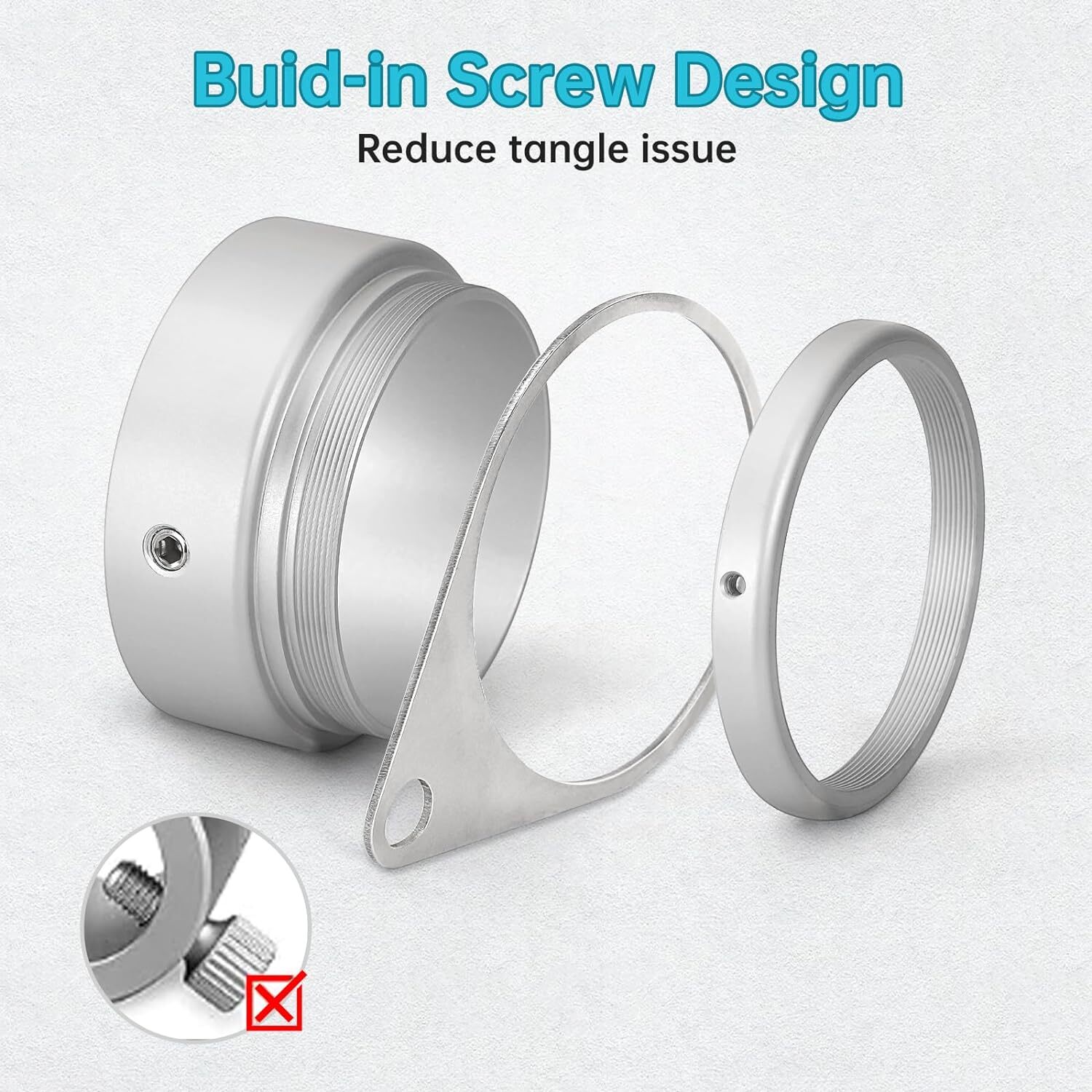 Flag Pole Rings, Aluminum Alloy Flagpole Rings 360° Rotating 2 Inch -Pack of 2