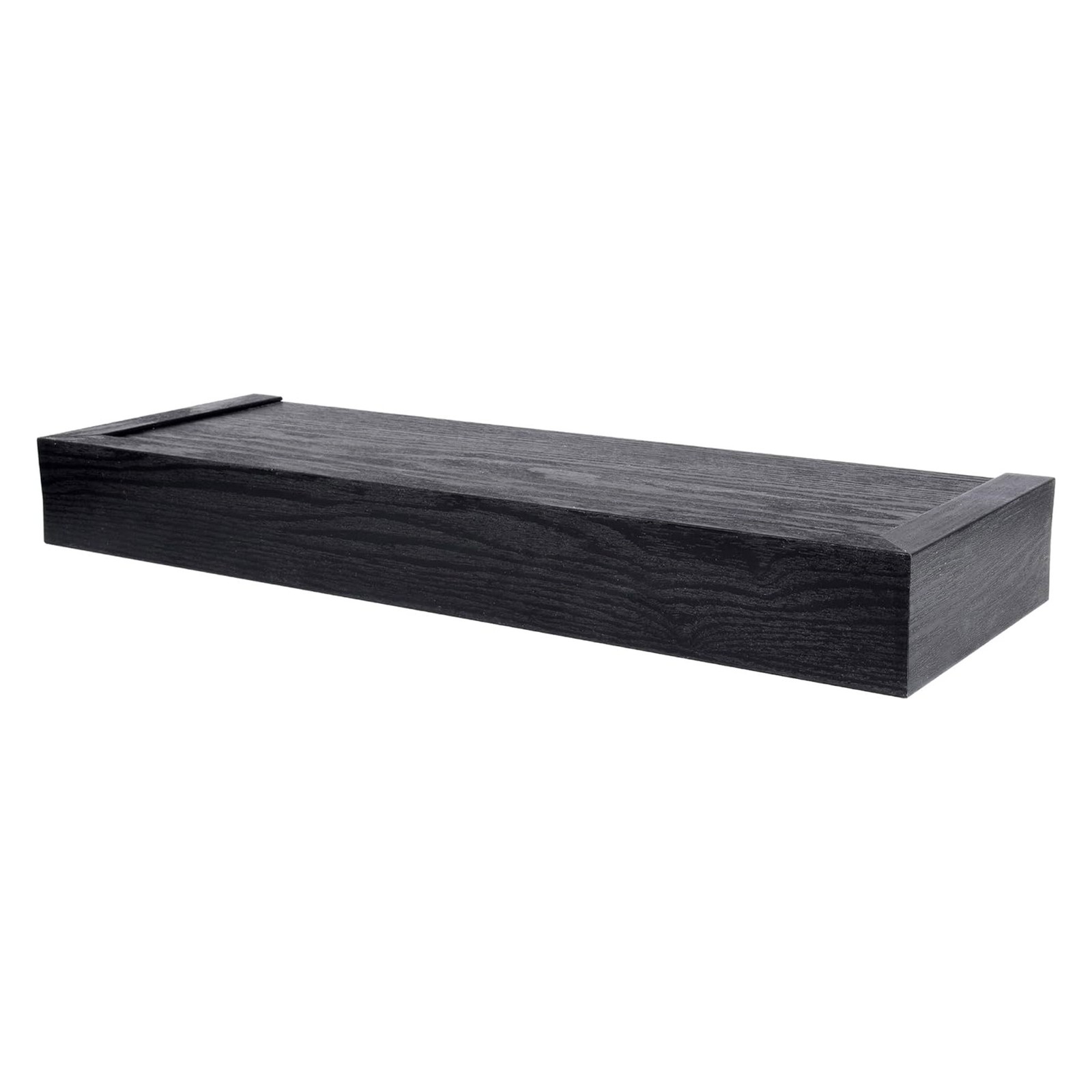 High & Mighty 18 Inch Modern Floating Shelf Holds Up To 15 lbs, Black (2 Pack)