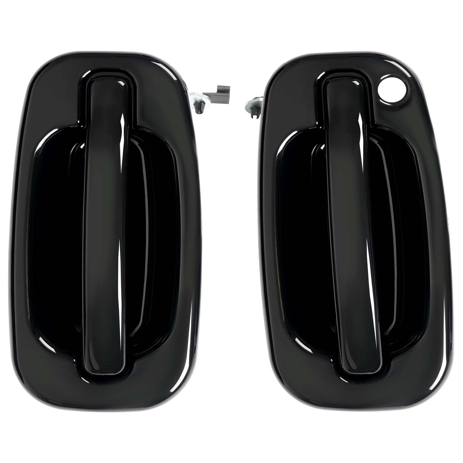Door Handle Set For Chevy Silverado 1500 1999-2006 Smooth Black Front Outer 2PCS