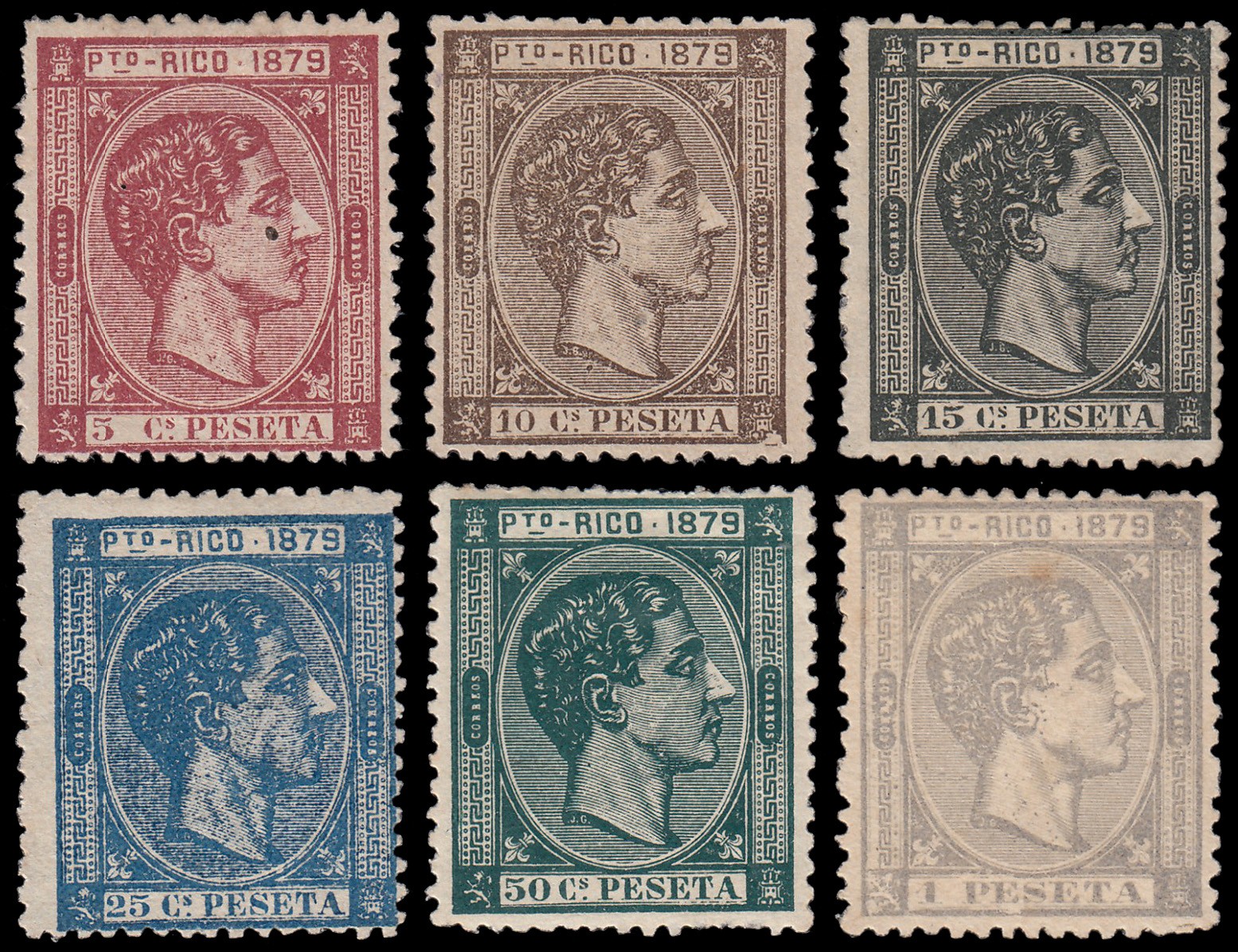 Puerto Rico 23/28 1879 Alfonso XII MH