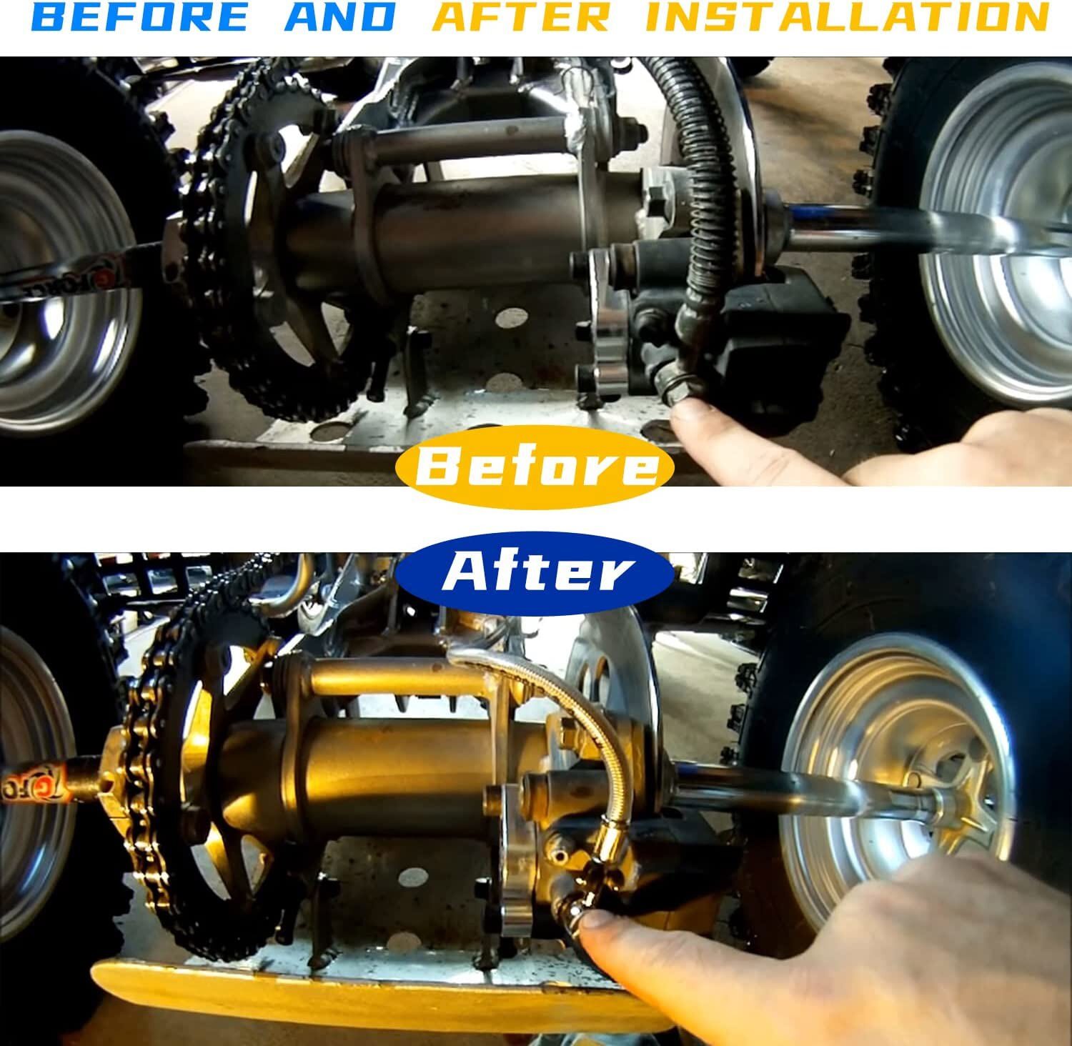 Front Steel Braided Brake Line Kit 3 Line +2" Fits Yamaha Banshee 350 1987-2015