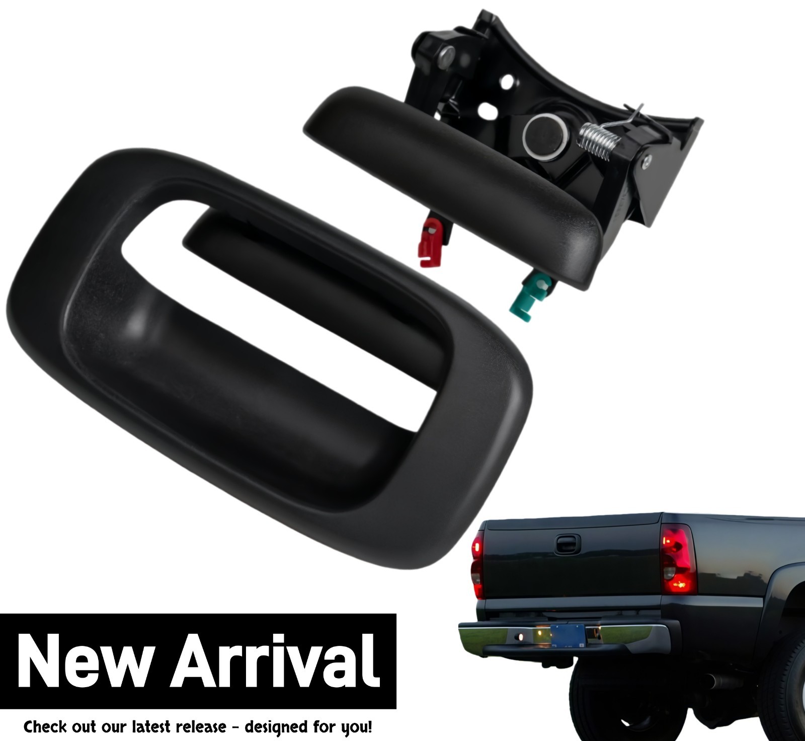 New Tailgate Handle w/ Bezel & Clips Fits 1999-2007 Chevy Silverado GMC Sierra
