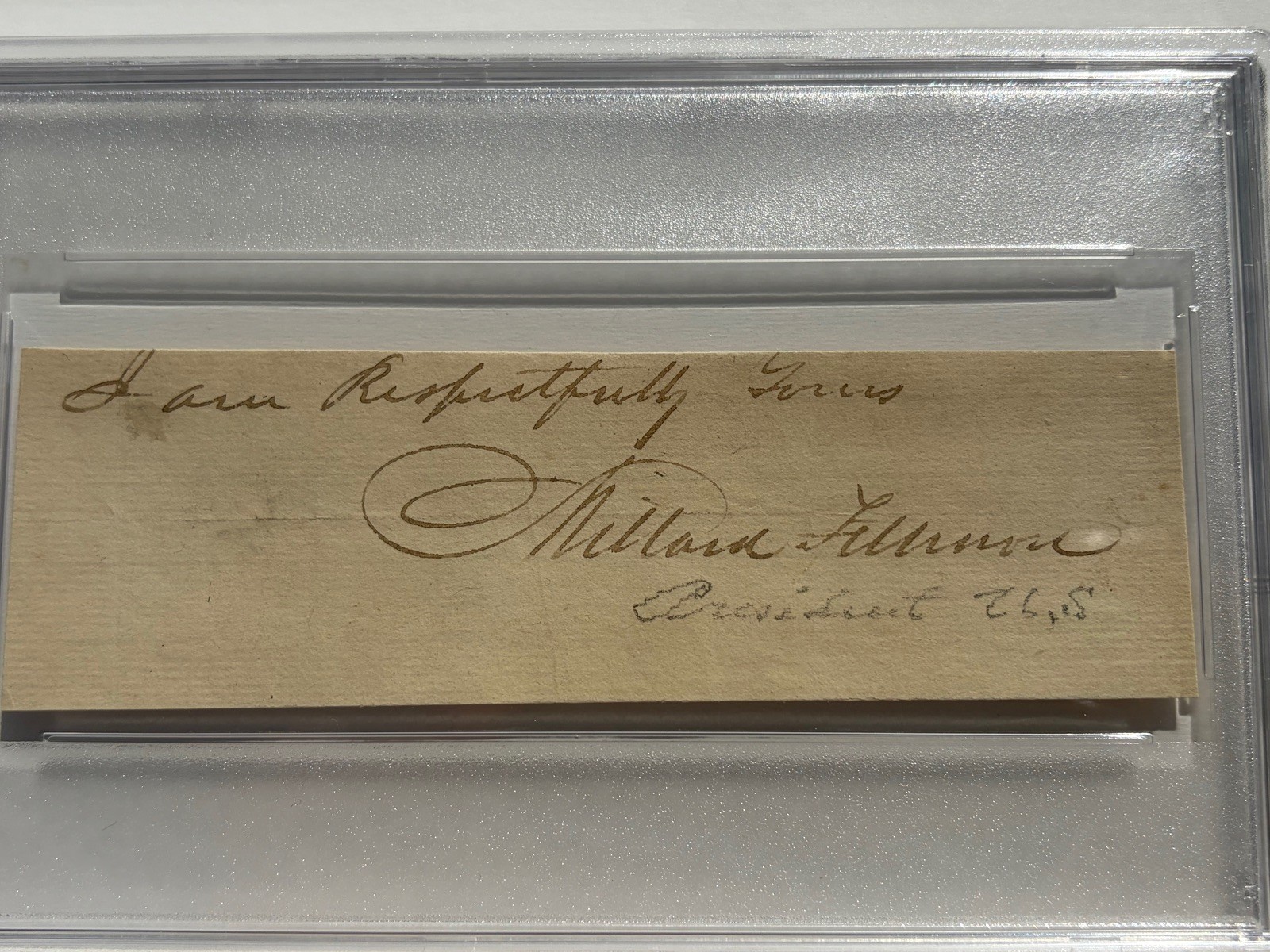Millard Fillmore 13th US President Signed Autograph Cut PSA DNA
