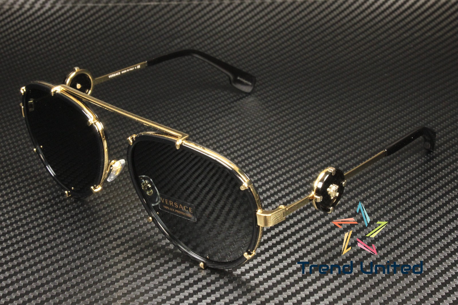 VERSACE VE2232 143887 Black Dark Grey 61 mm Women's Sunglasses