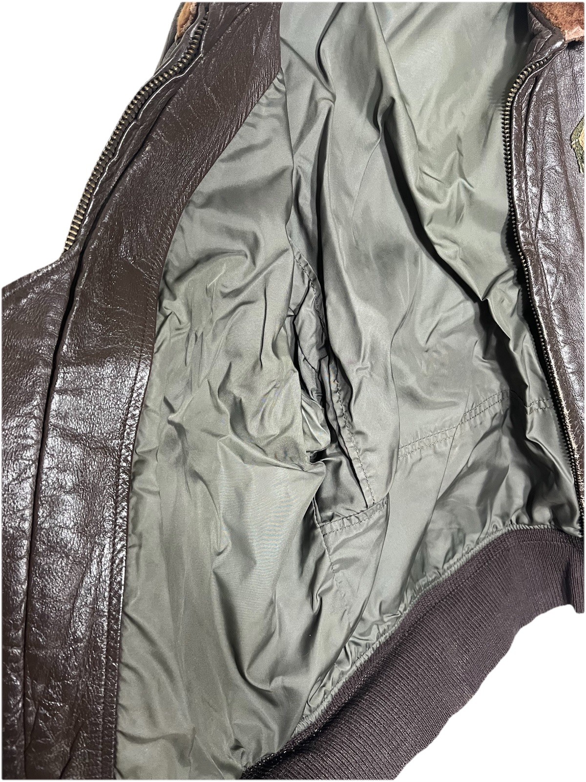 Korean War Era US Navy G-1 Leather Flight Jacket Theatre Made Patch Bomber