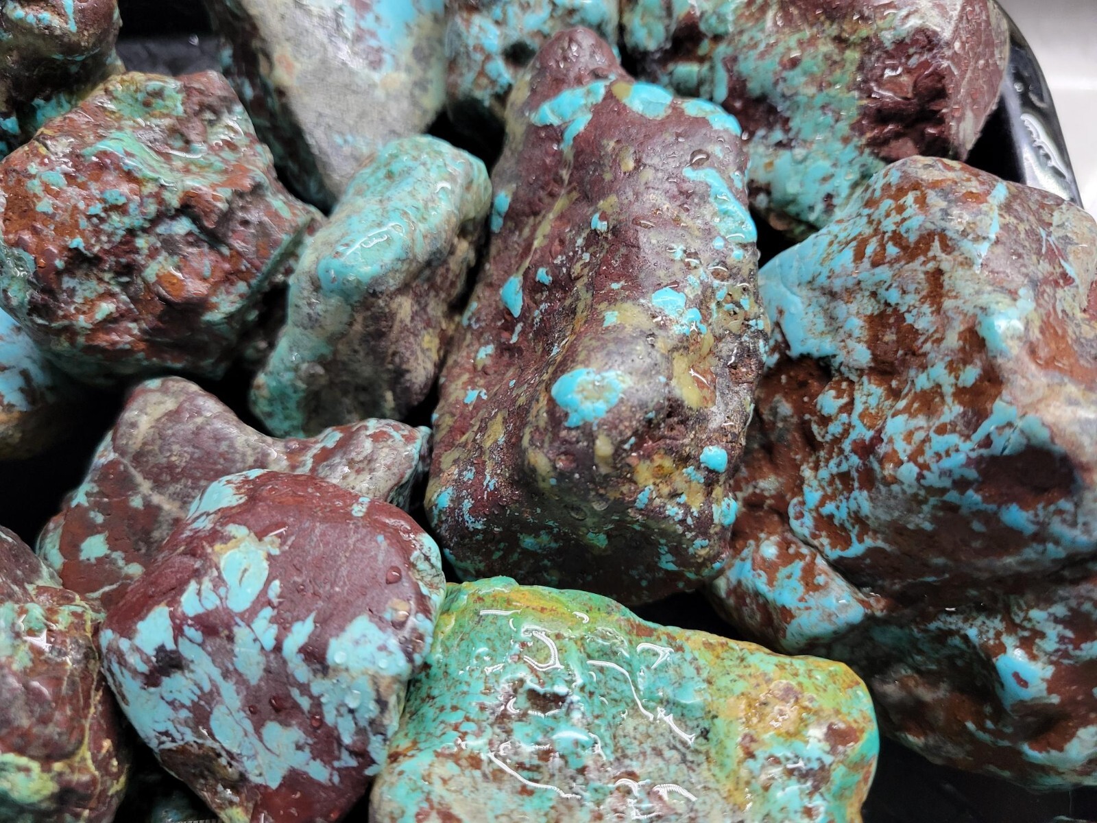 RARE Large Natural Bisbee Arizona Turquoise Rough Nuggets Half Pound