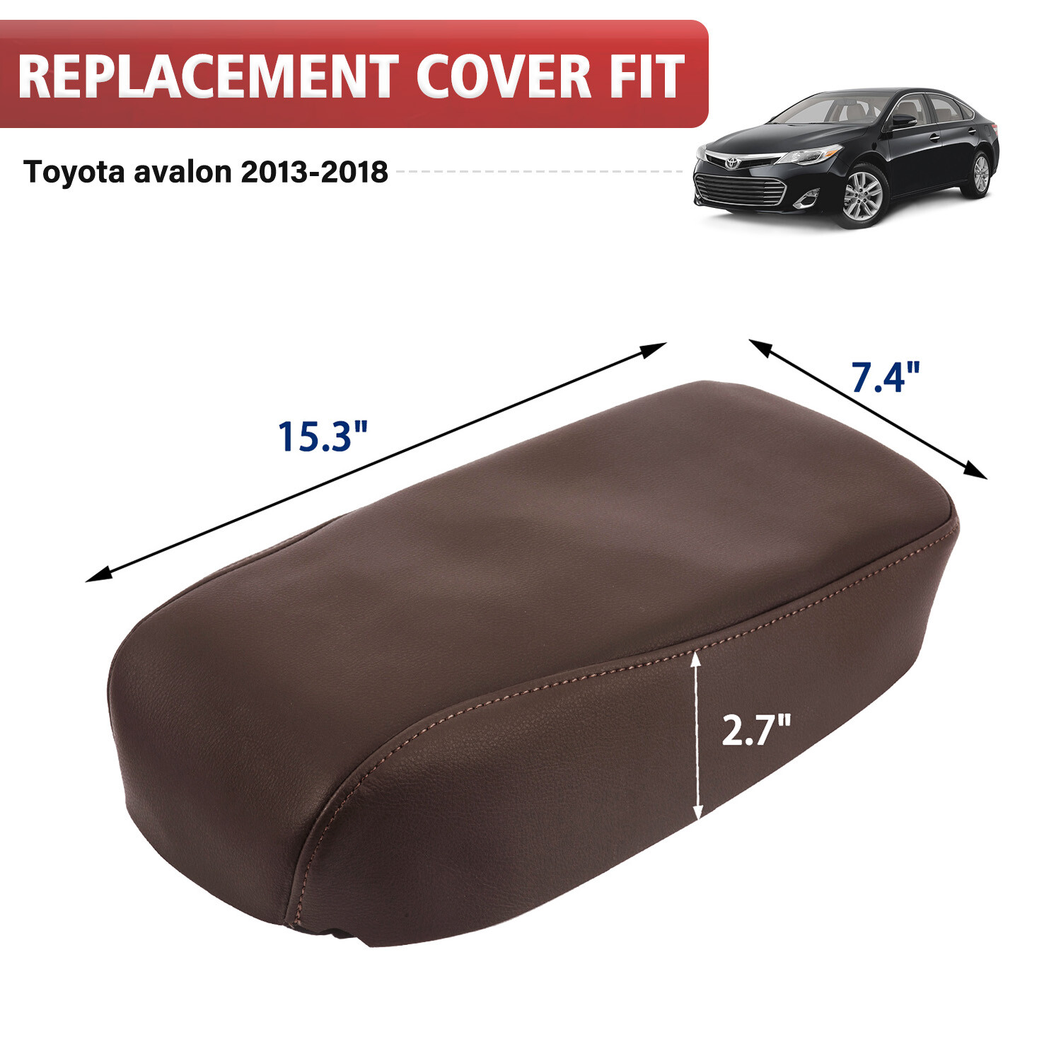 Fits 2013-2018 Toyota Avalon Console Lid Armrest & Door Panel Cover Trim Brown