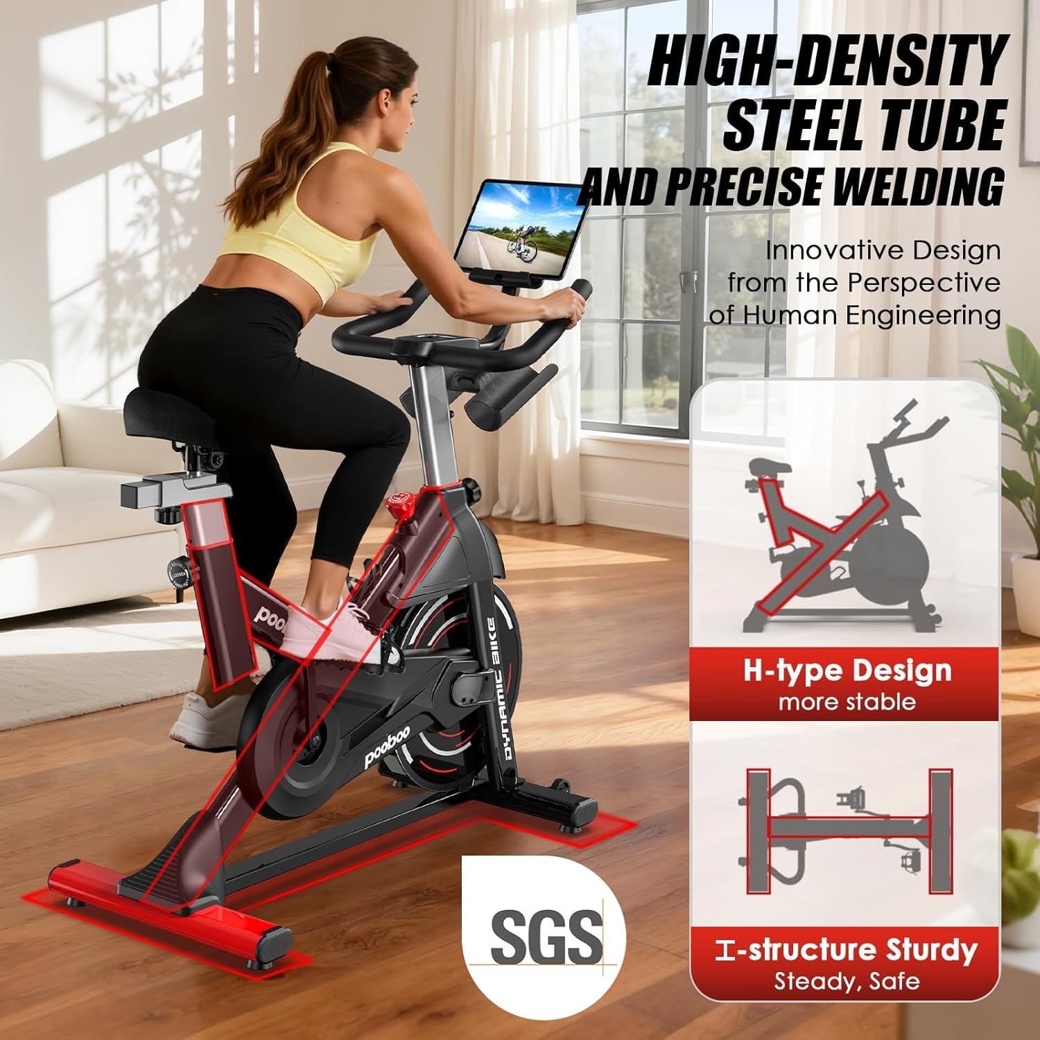 Exercise Bike Indoor Cycling Bike Fitness Stationary Bike Magnetic Resistance
