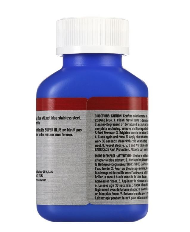 Birchwood Casey SUPER BLUE Liquid Gun Blue FOR BLUEING POLISHED HARDENED STEELS