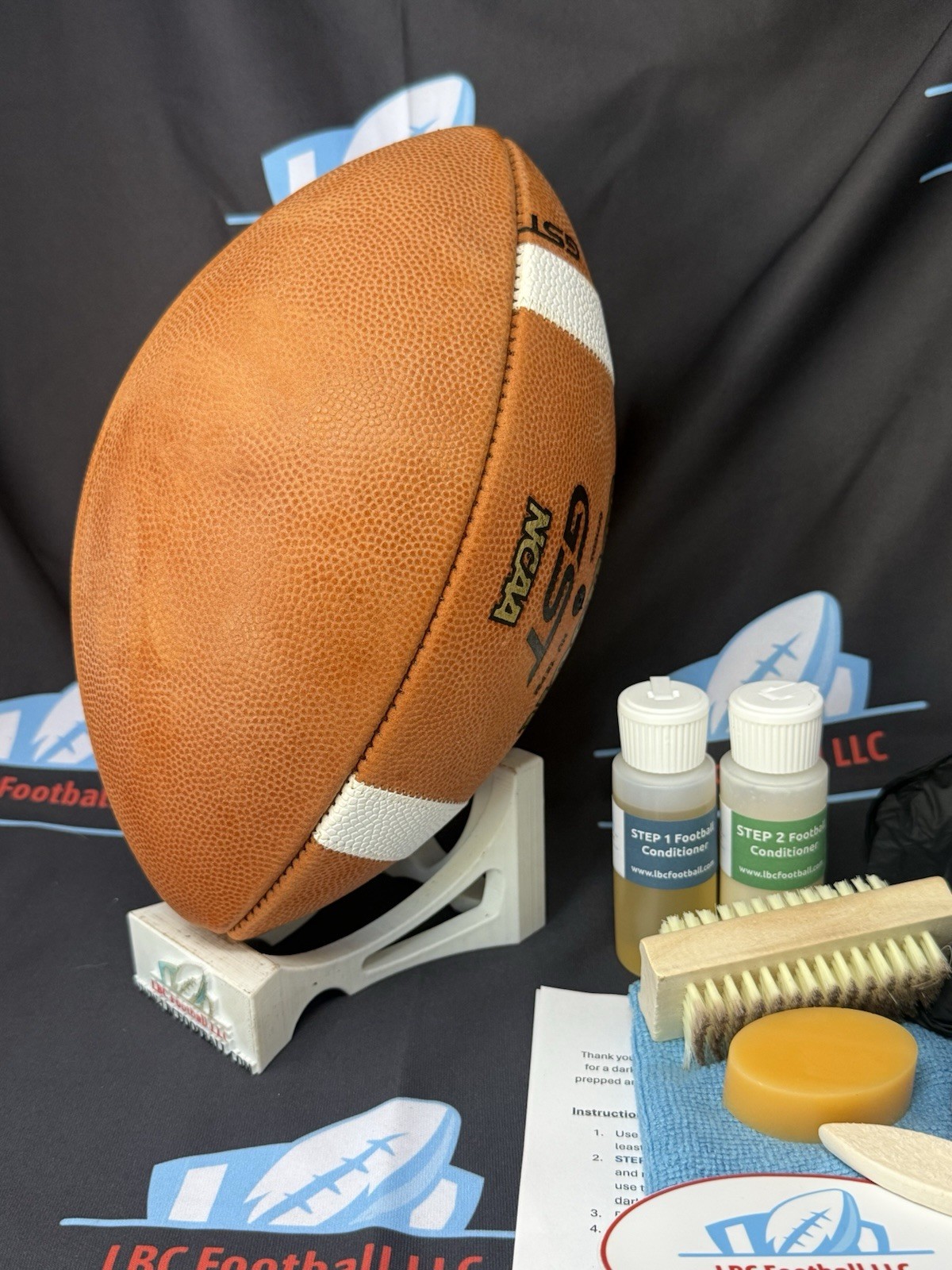 Brand New Wilson GST Full-Size Leather Football + LBC Football DIY Prep Kit
