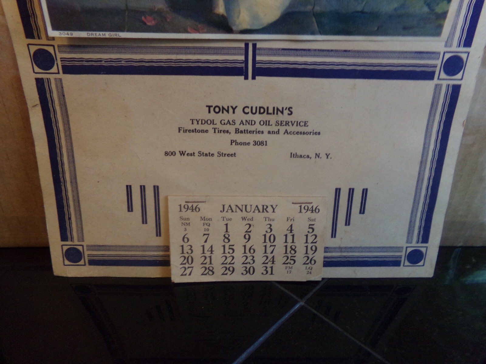 Vintage 1946 TYDOL Calendar Excellent Condition