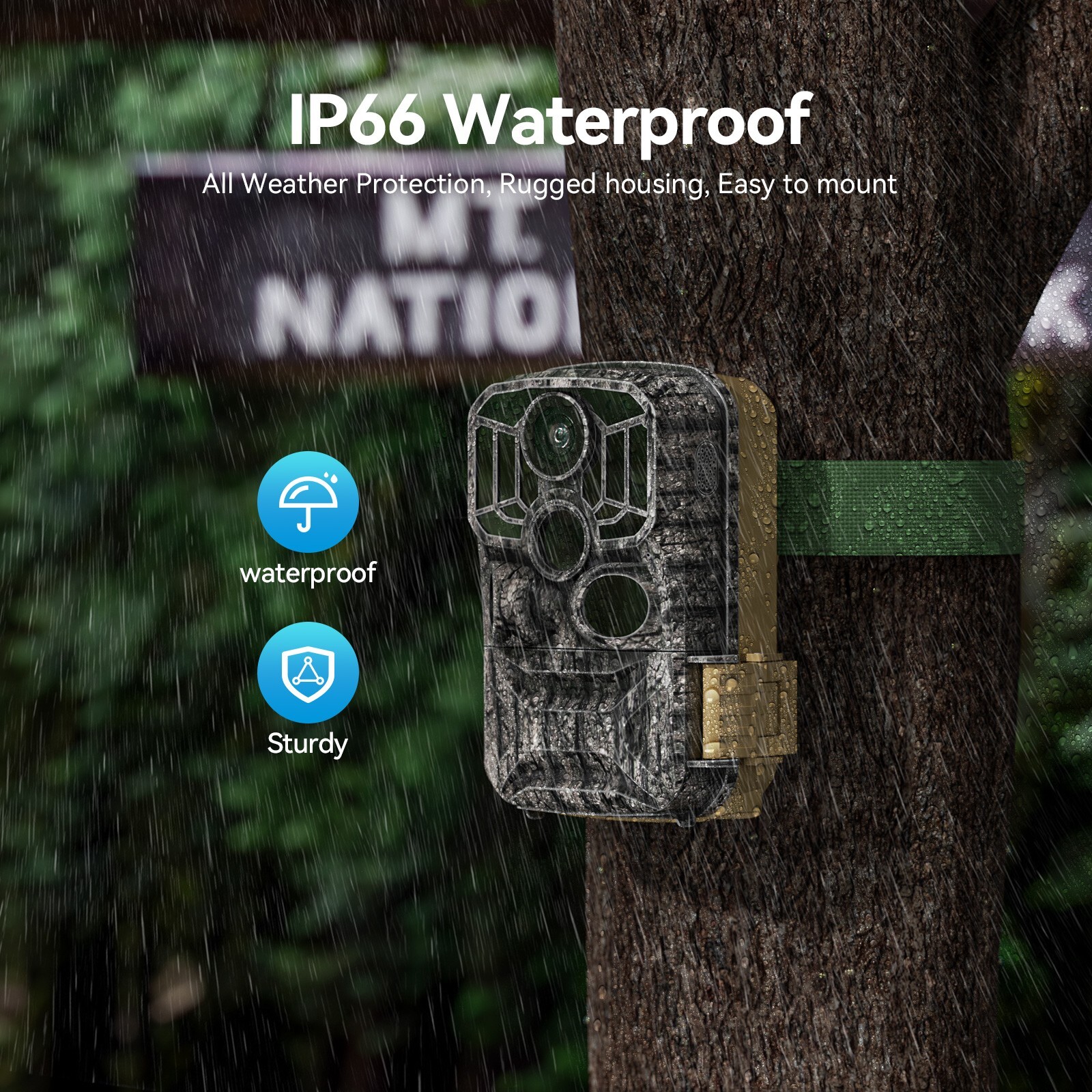 Trail Camera with Night Vision 0.1s Trigger Waterproof for Wildlife Tracking 4K