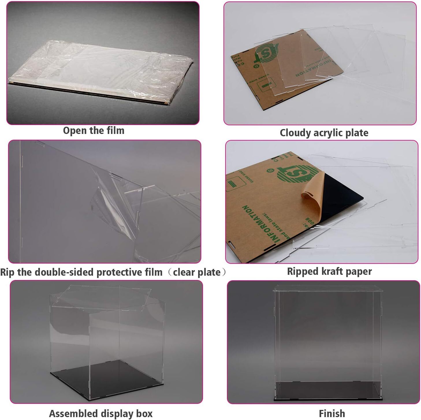 Acrylic Display Case Dustproof Box Action Figures for Collectibles Diecast DIY