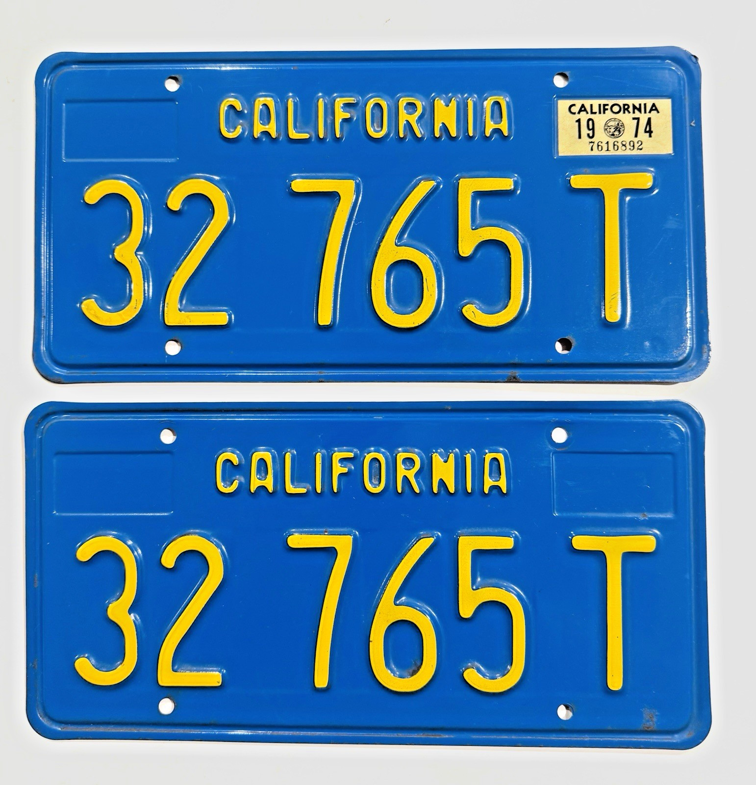 1970's California Commercial Truck License Plates DMV Clear 1974 Chevrolet C-10