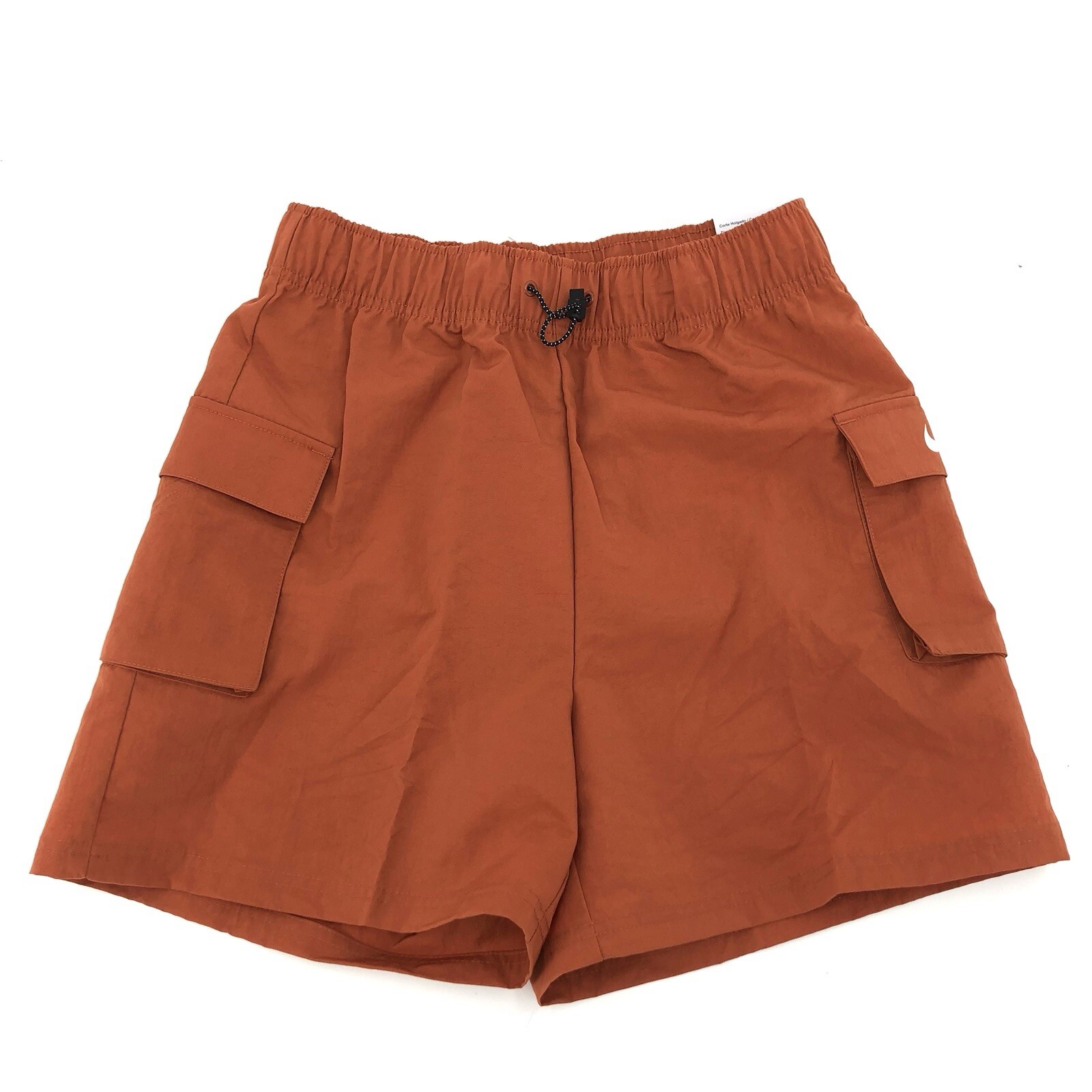 Nike Womens Woven High Rise Burnt Sunrise Orange Cargo Shorts DM6247-825 Size M