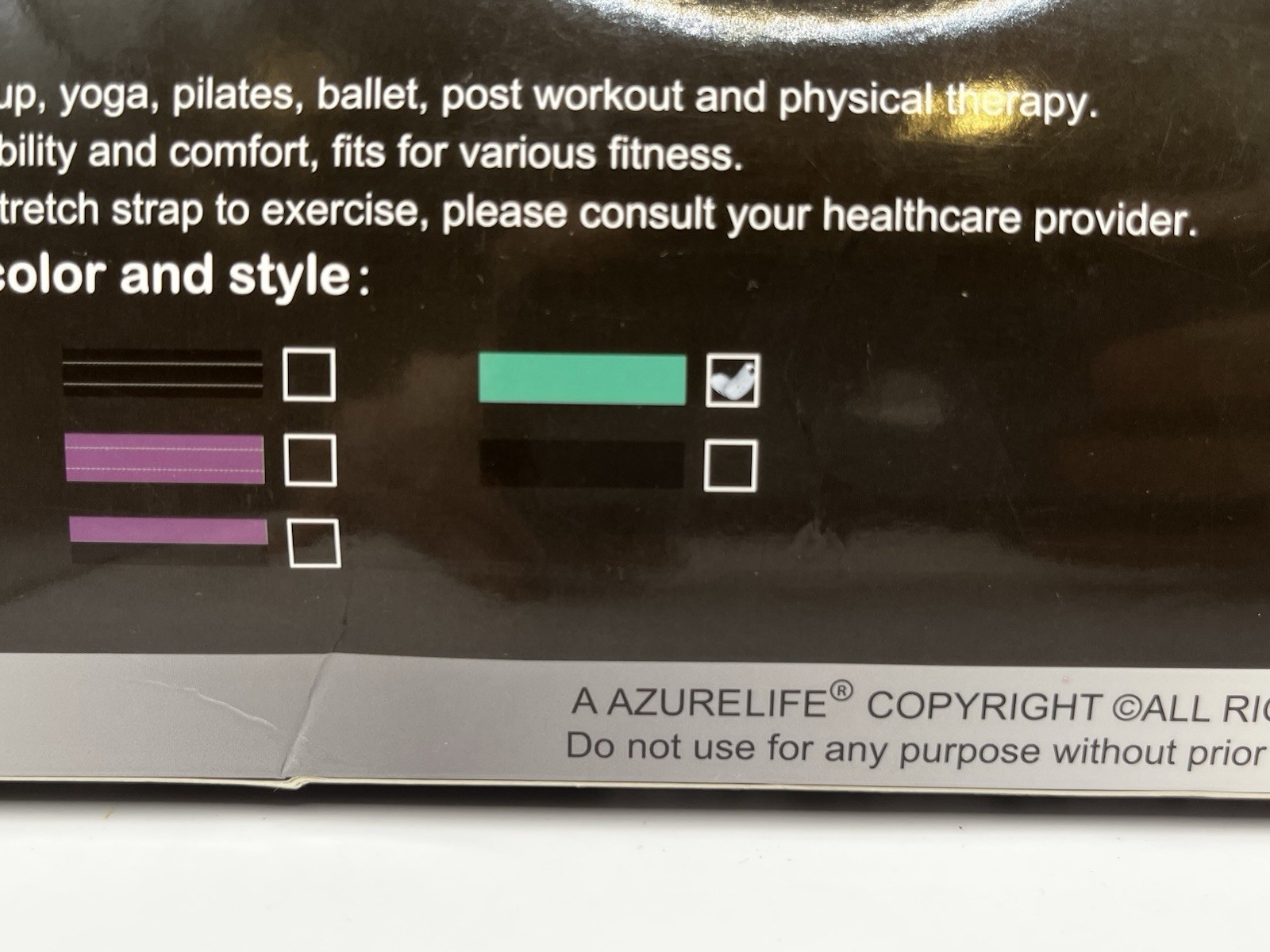 AZURELIFE Stretch Strap with 11 Loops, Elastic Stretching Strap Band Green