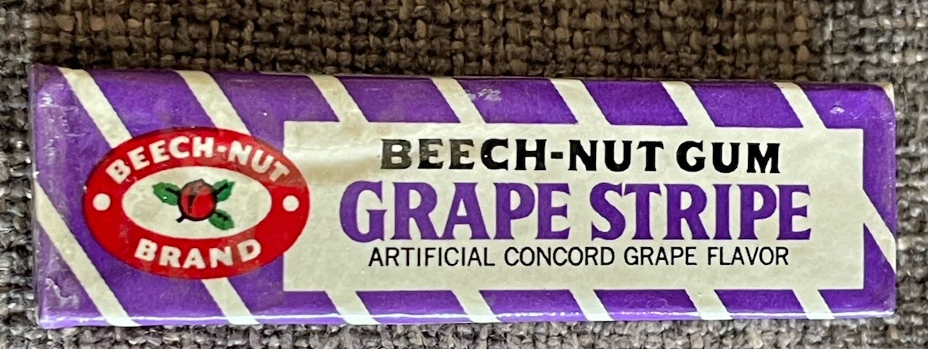 Vintage 1960’s BEECH-NUT GRAPE STRIPE GUM PACK  Sealed  NOS  Mint Condition!!
