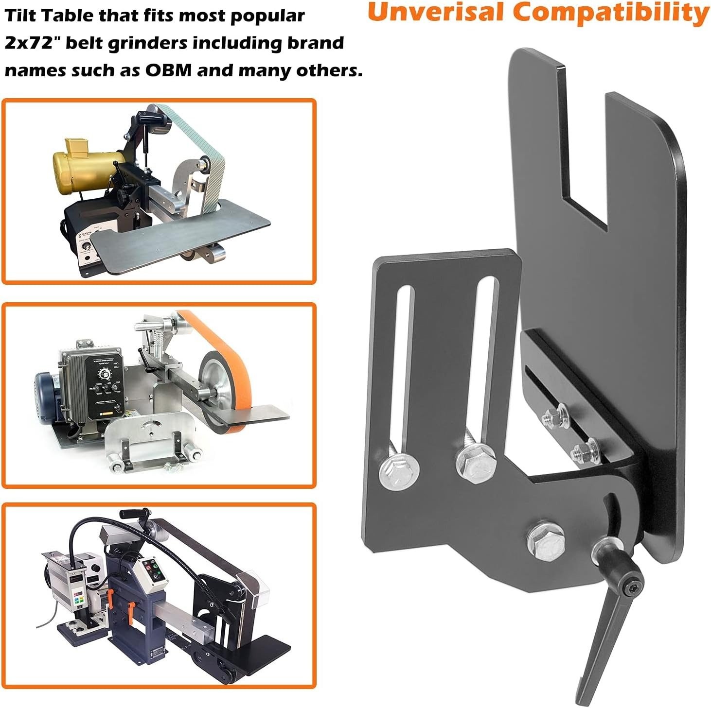 2x72" Knife Bevel Grinding Jig Tool Rest OBM Belt Grinder Tilt Table Flat Platen