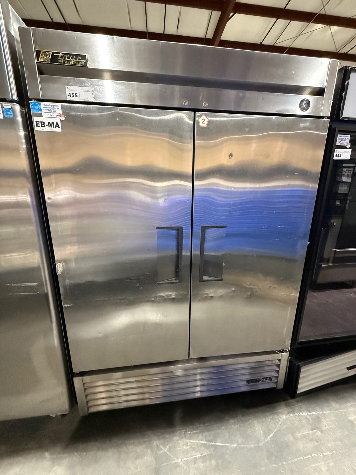 TRUE T-49F 2 DOOR REACH-IN STAINLESS STEEL COMMERCIAL FREEZER