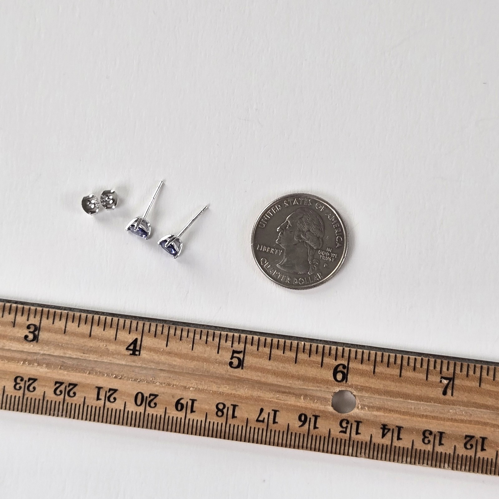 Tanzanite Stud Earrings 1.00 TCW Blue Trillion Cut 925 Sterling Silver Gift