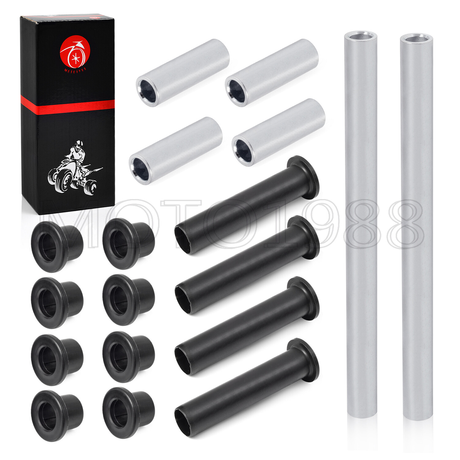 ALL 4 FRONT LOWER UPPER A-ARM BUSHING PIN KITS FOR CAN-AM COMMANDER 800 1000 4x4