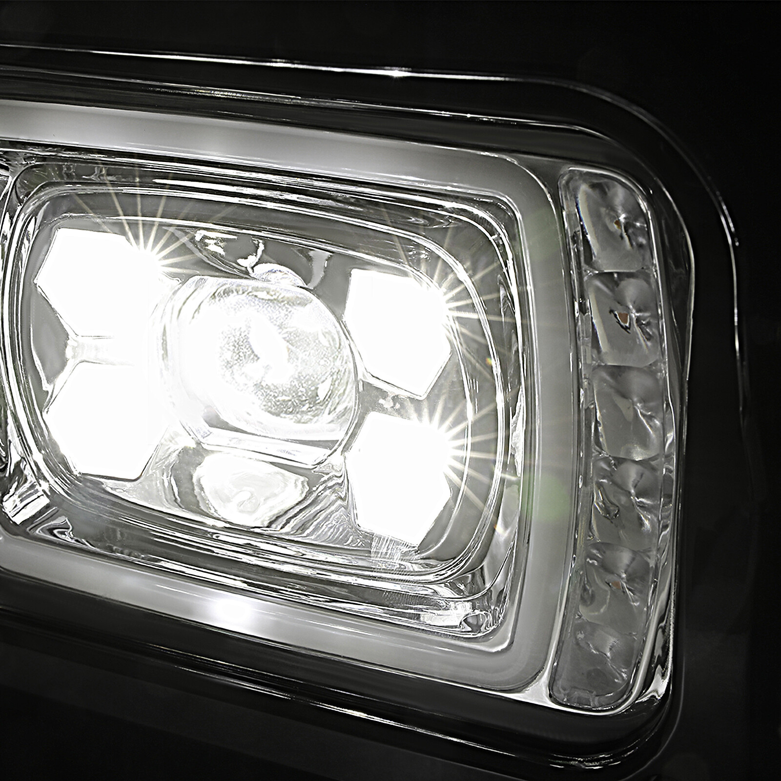 Full LED Headlights Assembly W/ Mounting Arm For Peterbilt 359 379 389 1981-2023