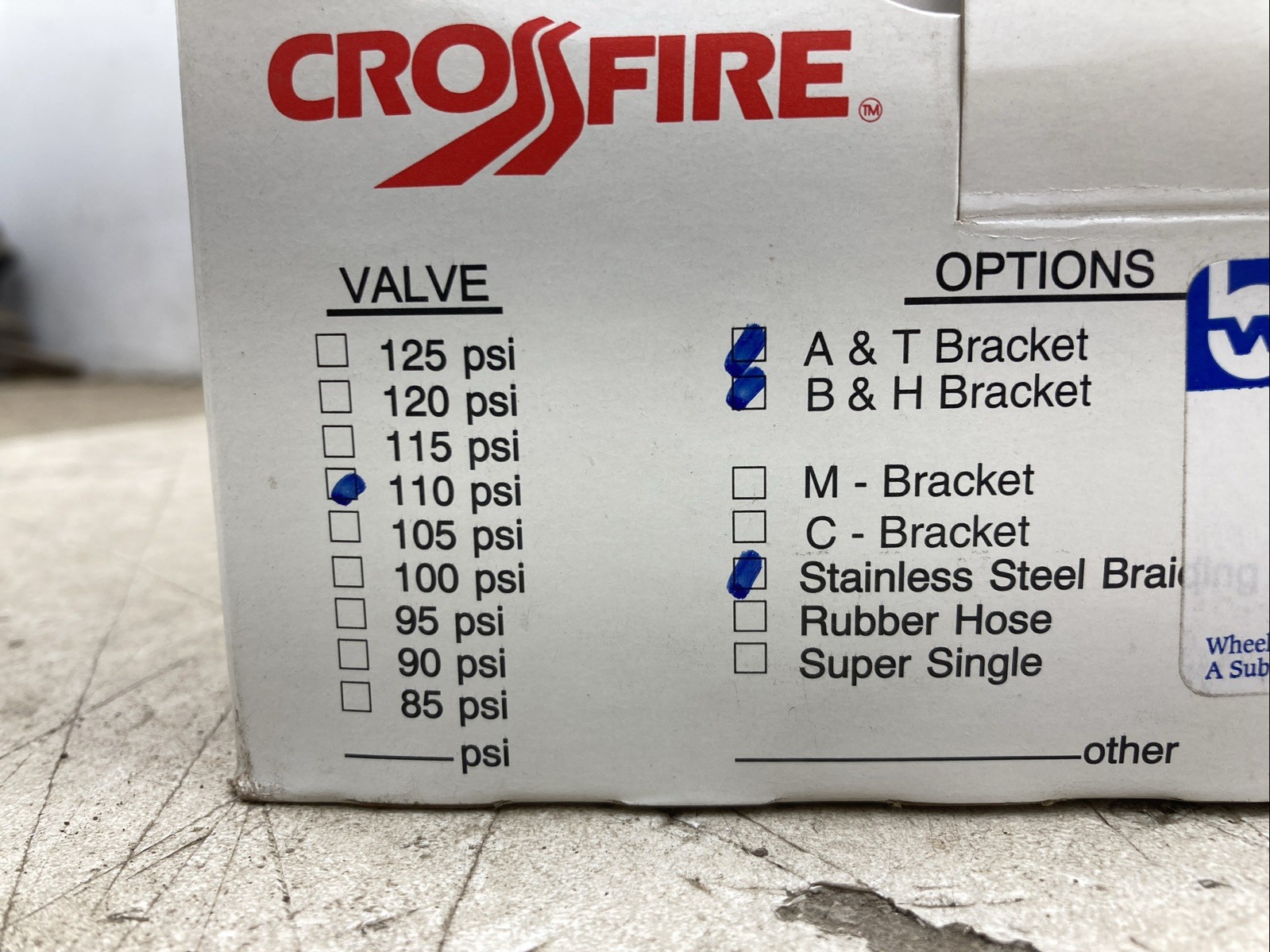 Crossfire Dual Tire Pressure Equalization System CF110ST (New Old Stock)