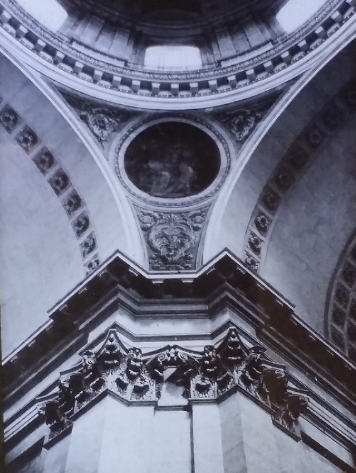 Pendentive, Church of the Sorbonne, Paris, France, Magic Lantern Glass Slide