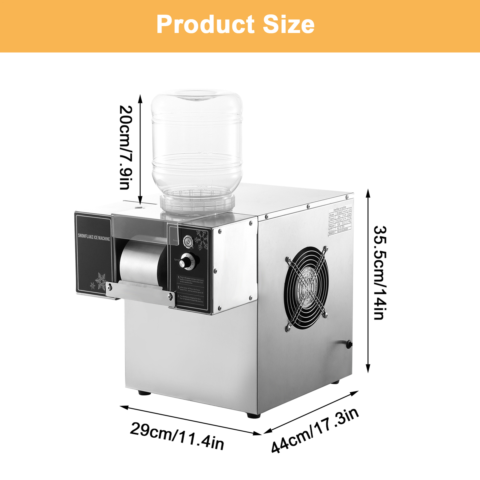 Commercial Snowflake Ice Machine, Snow Cone Machine, Ice Shaver Slush Maker