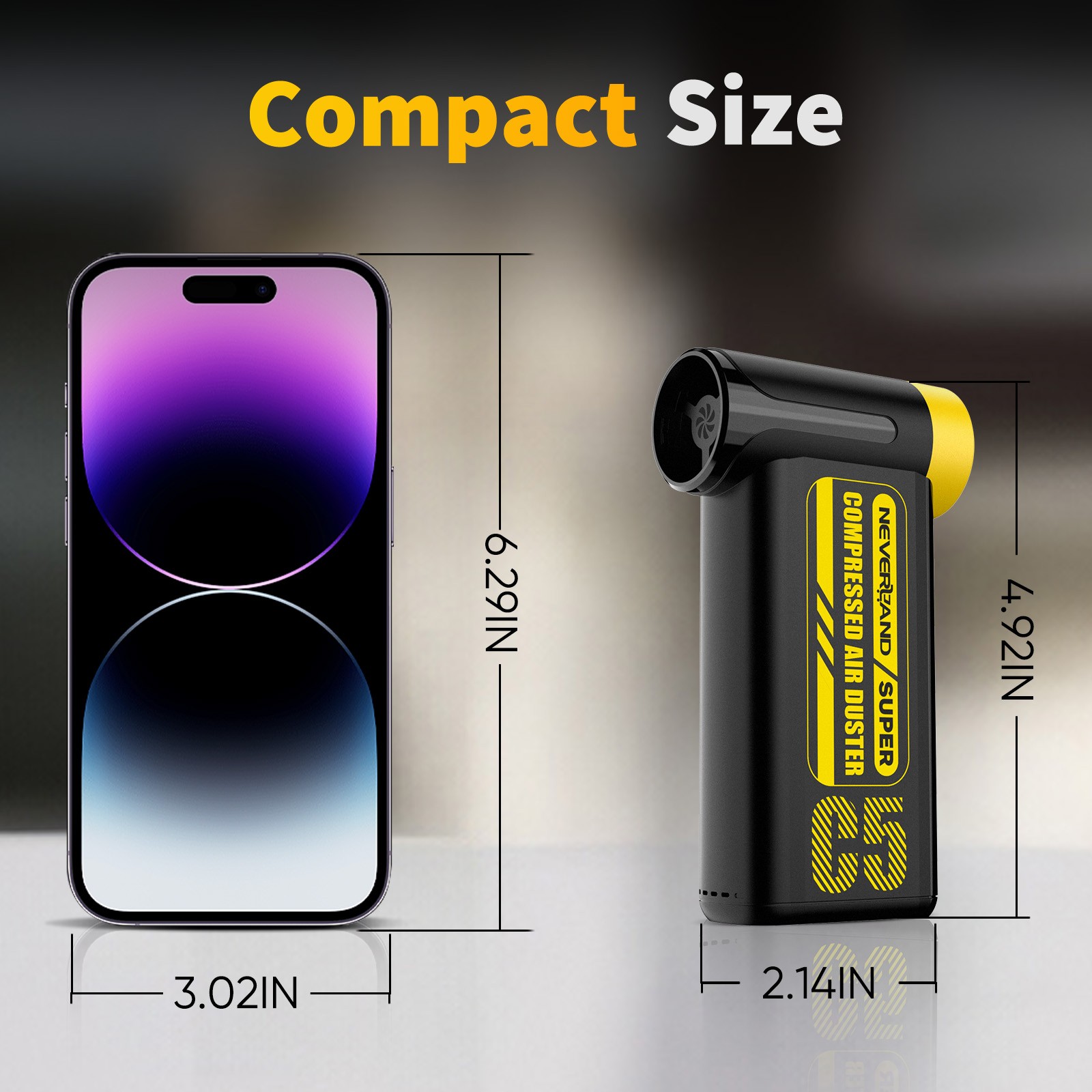 Electric Compressed Air Duster 300000RPM Super Power Cordless Dust Air Blower US