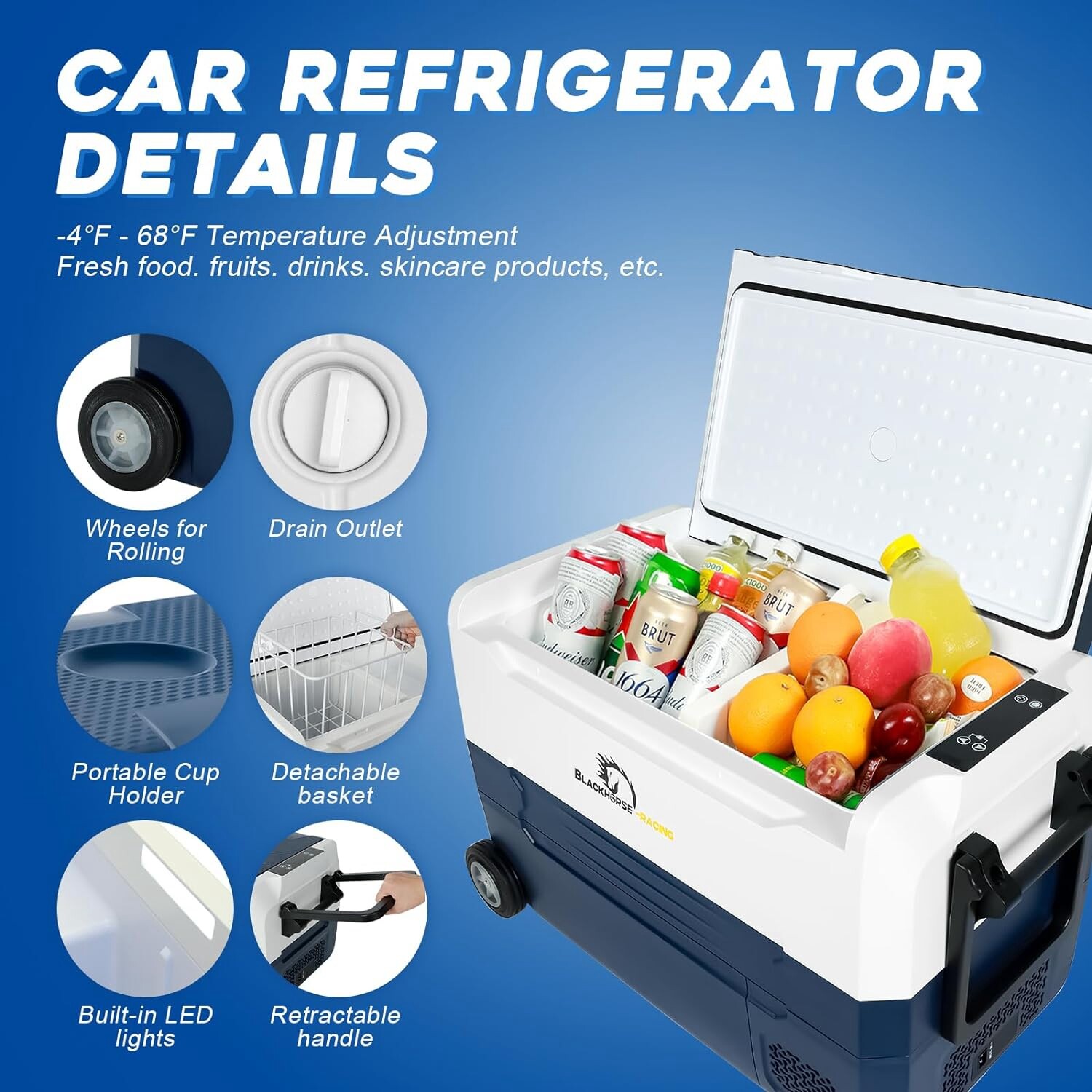 35L/37QT Portable Car Refrigerator Freezer Compressor Cooler Dual Zone 12V Home
