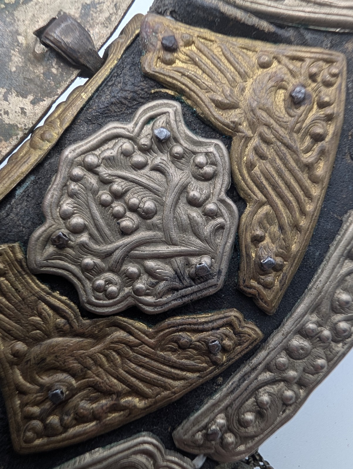 Antique 19thC Tibetan Chakmak Tinder Pouch & Matching Leather Belt Strap Set