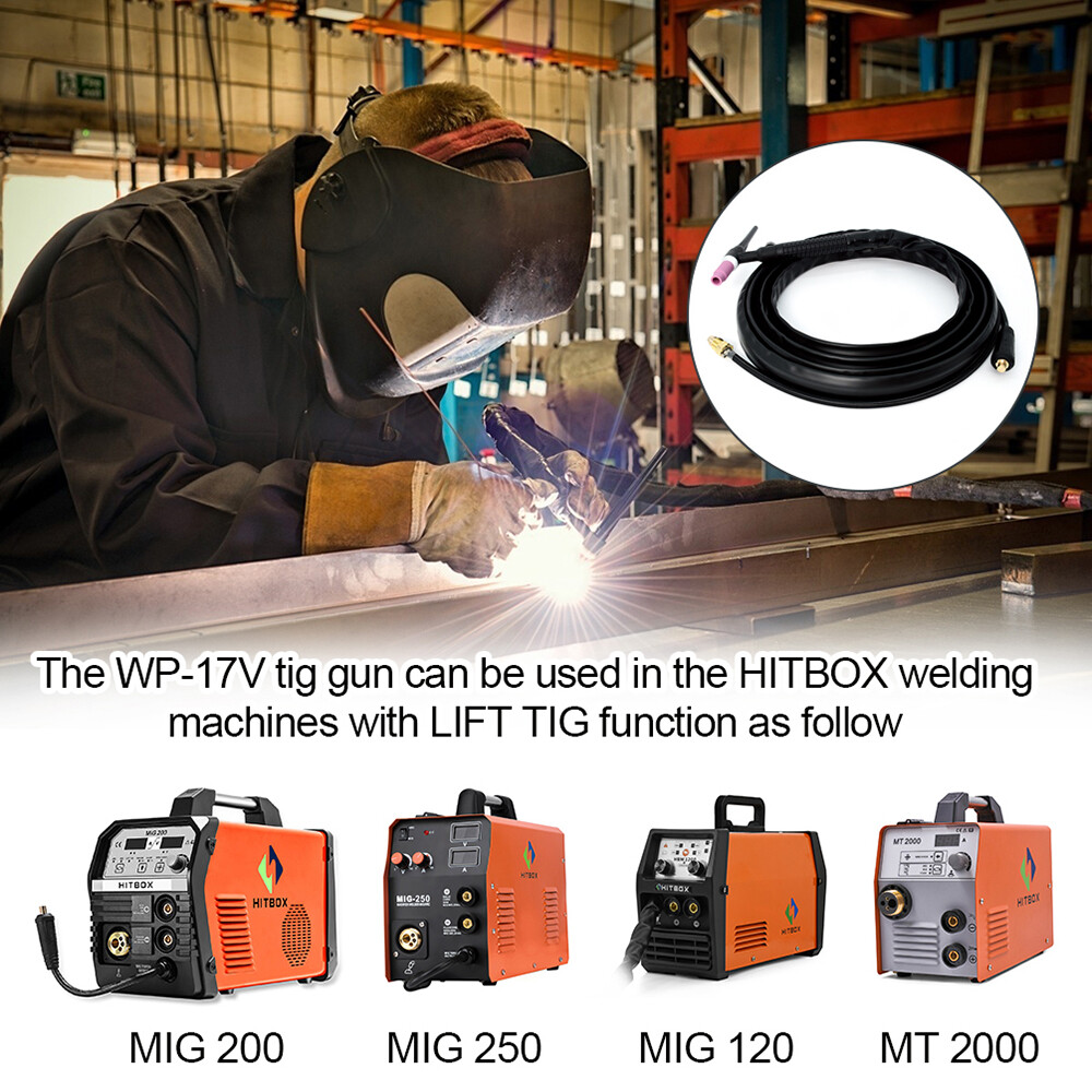 TIG Welding Gun Torch WP17V 150Amp 4M TIG Welder Gun Fit For MIG Welding Machine