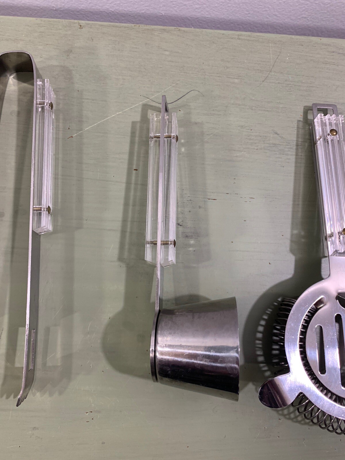 Vintage Bar Set Mid Century Modern Lucite