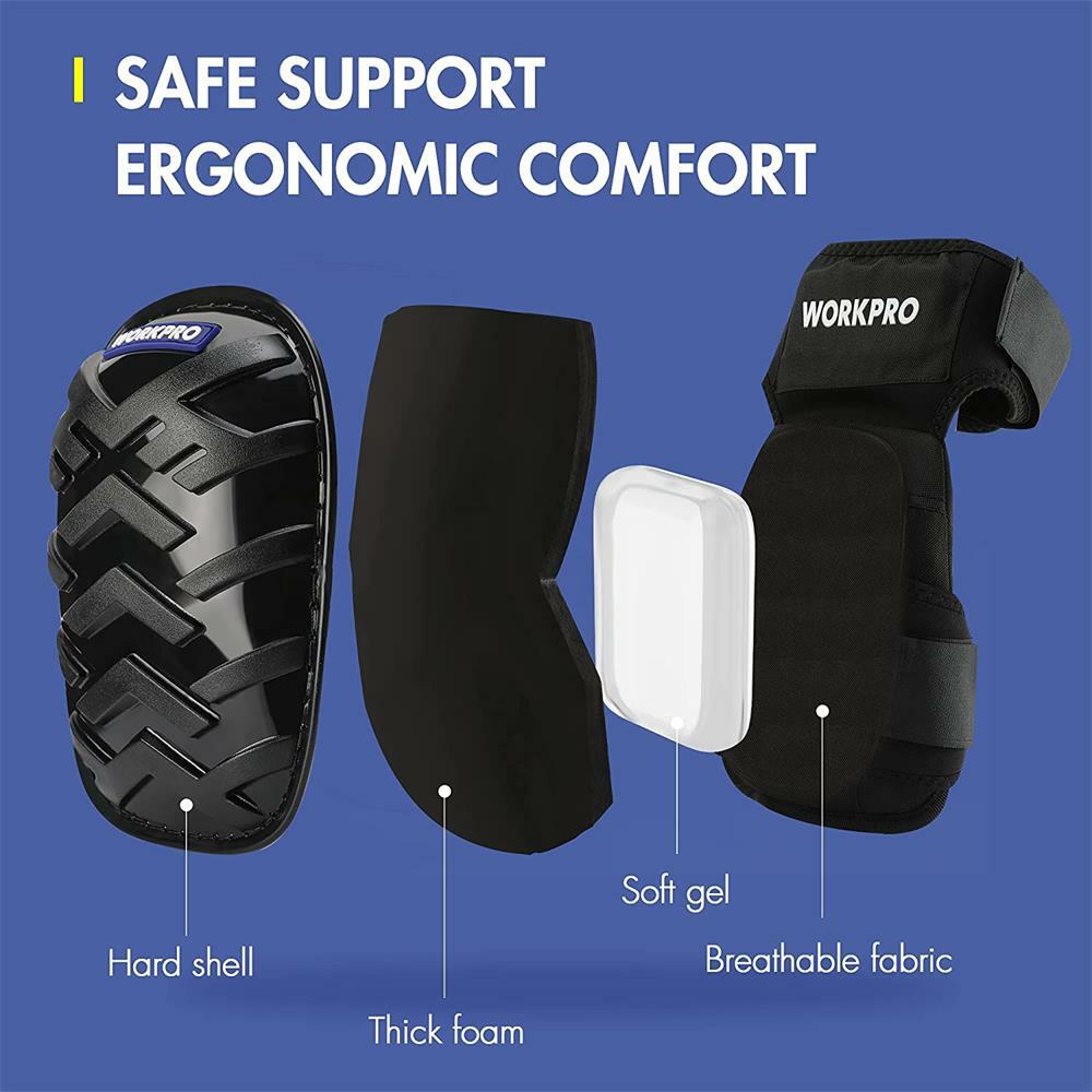 WORKPRO Knee Pads Construction For Work W/ Anti-Slip Strap Professional Kneepads