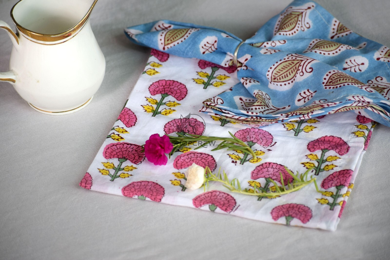 Assorted Hand Block Floral Printed Napkins 100 % Cotton Dinner Cloth Napkins