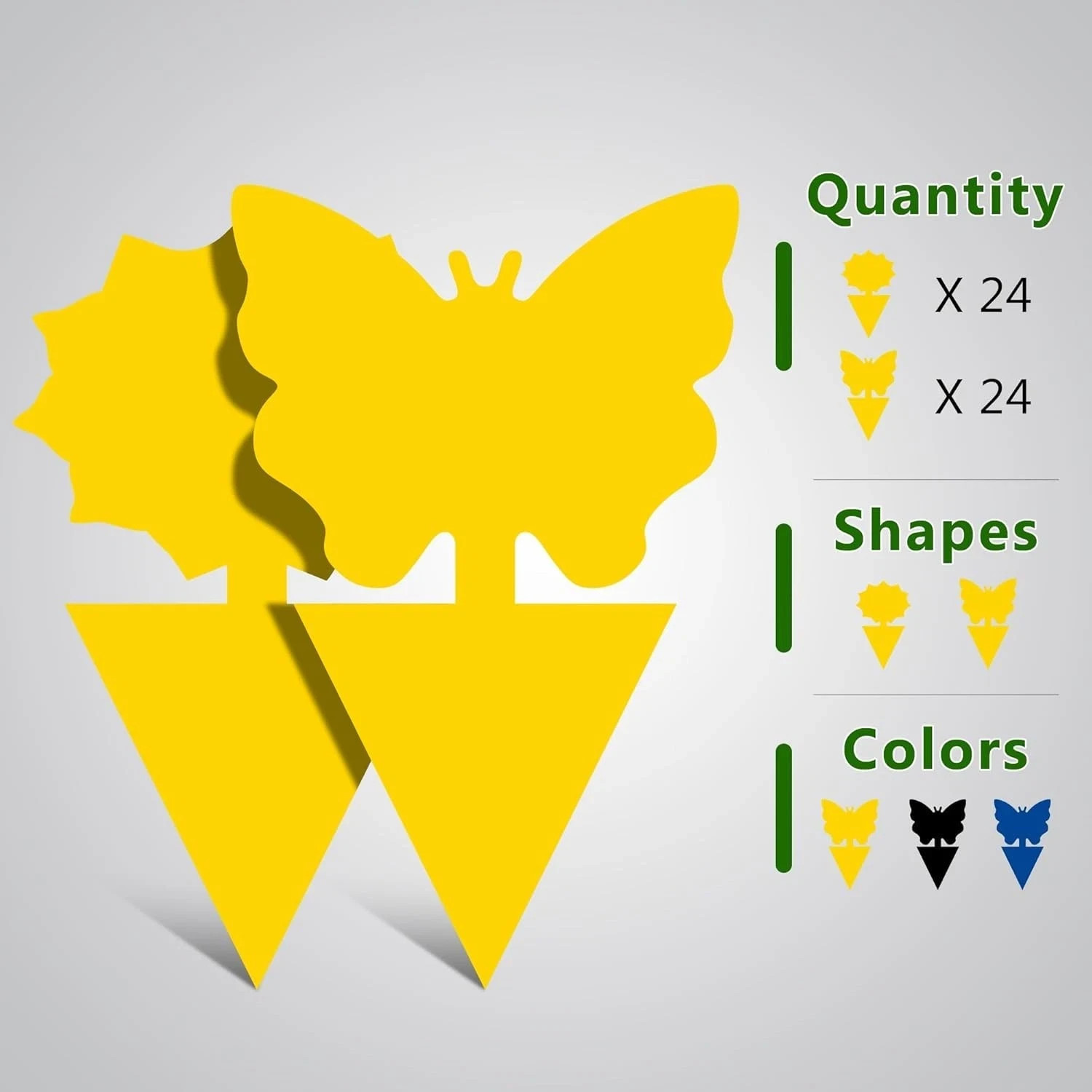 48PCS Sticky Fruit Fly Traps, Fungus Gnat Killer Trap use Indoor Outdoor