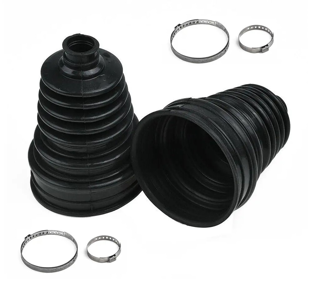 2‌X Car Drive Shaft CV Axle Joint Boot Dust Cover Kit Universal Rubber w/Clamp‌s