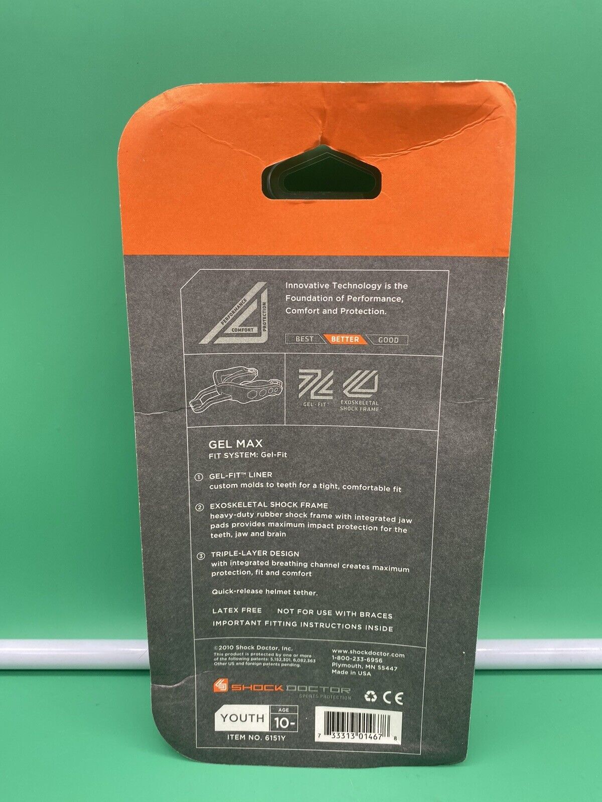 Brand New SHOCK DOCTOR BLUE YOUTH 10- MOUTHGUARD STRAP / STRAPLESS