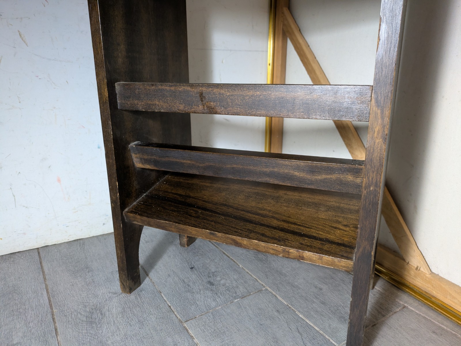 Vintage Mission Arts & Crafts Small Wood Bookcase Bookshelf 2-Tier Stand R87