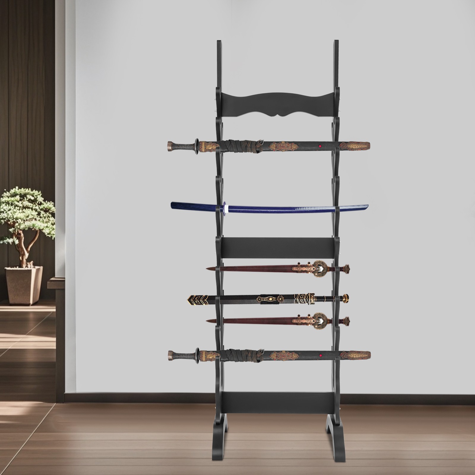 20-tier Sword Display Stand, Vertical Sword Display Stand, Double-sided Sword Ra